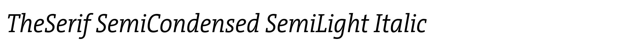 TheSerif SemiCondensed SemiLight Italic image